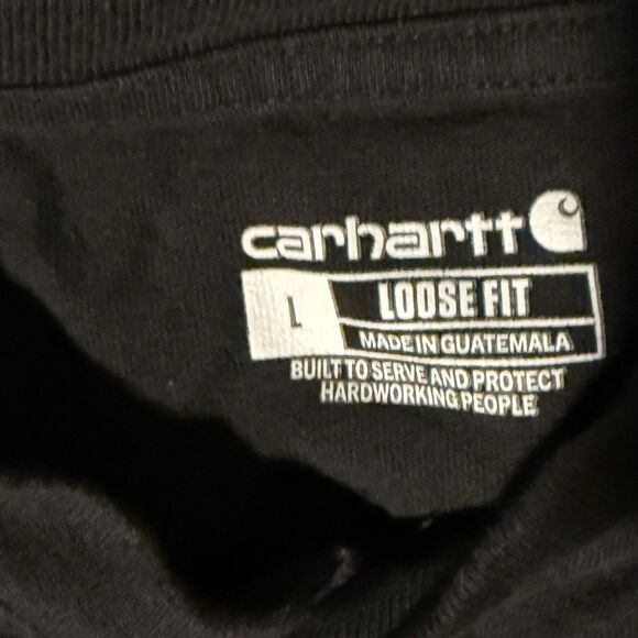 Carhartt Henley T Shirt Mens Large Gray Long Sleeve Loose Fit Single Pocket - Picture 3 of 6